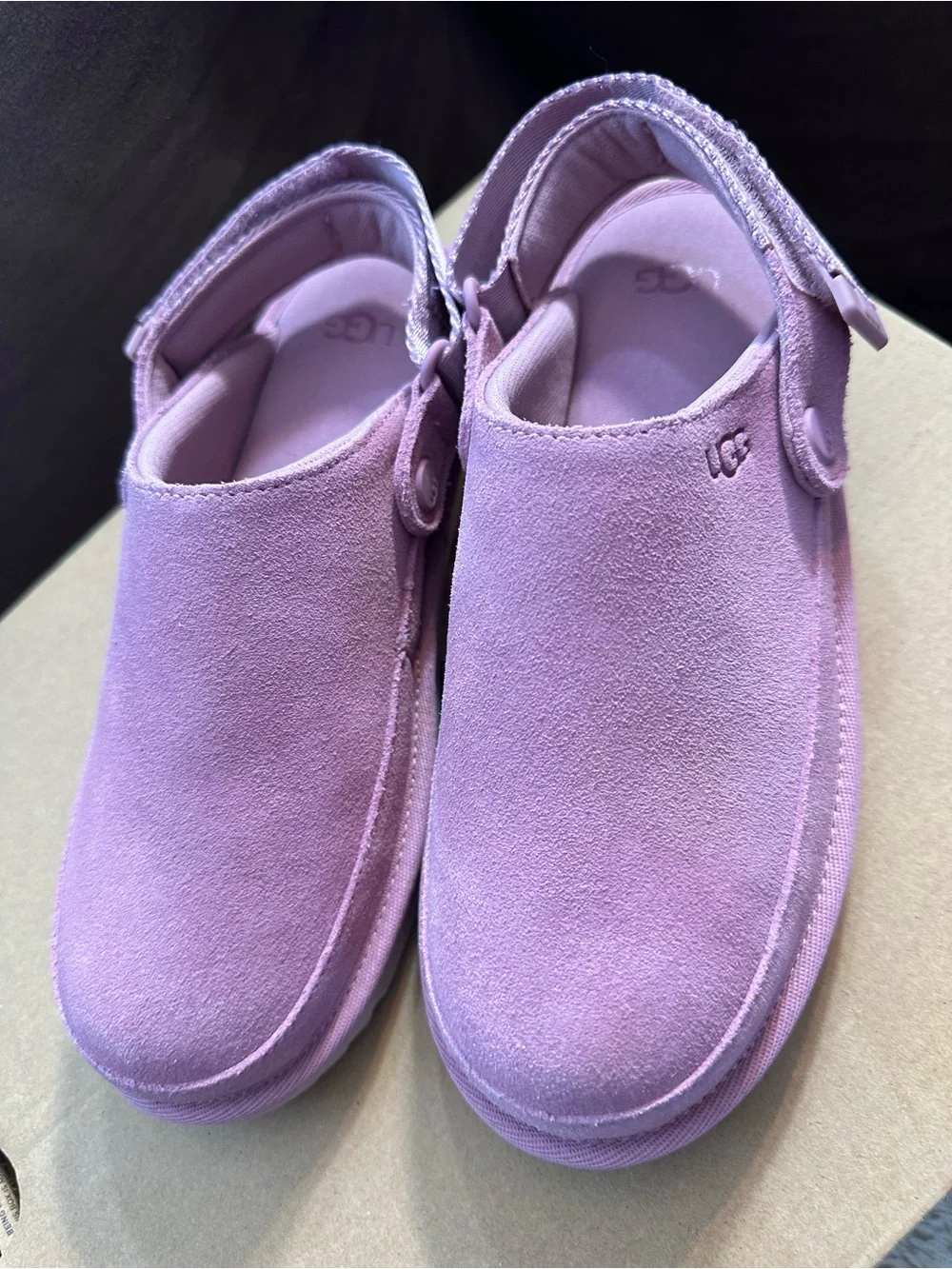 UGG Kids Pink Suede Slingback Clog - Adjustable Strap